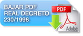 Bajar el PDF completo del Real Decreto 230/1998